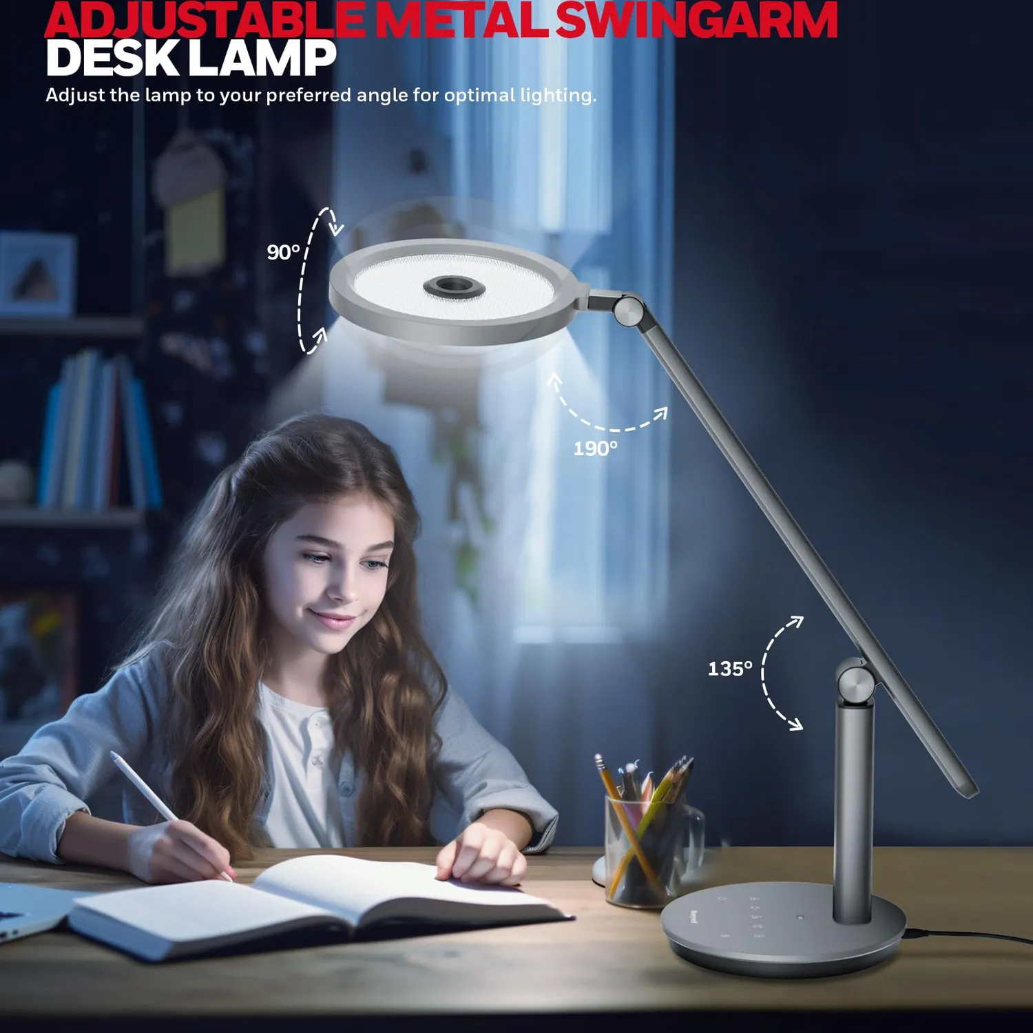 Honeywell H6 Lampada da Scrivania LED Grigia 3 Colori
