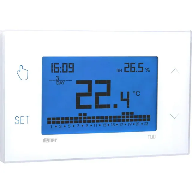 Vemer Tuo VE771600 cronotermostato touch bianco 230V