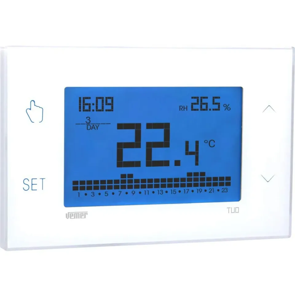 Vemer Tuo VE771600 cronotermostato touch bianco 230V