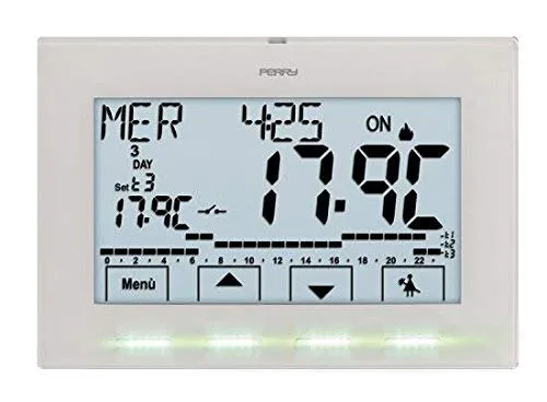 Perry 1CRCR029B Cronotermostato da Parete Bianco Settimanale