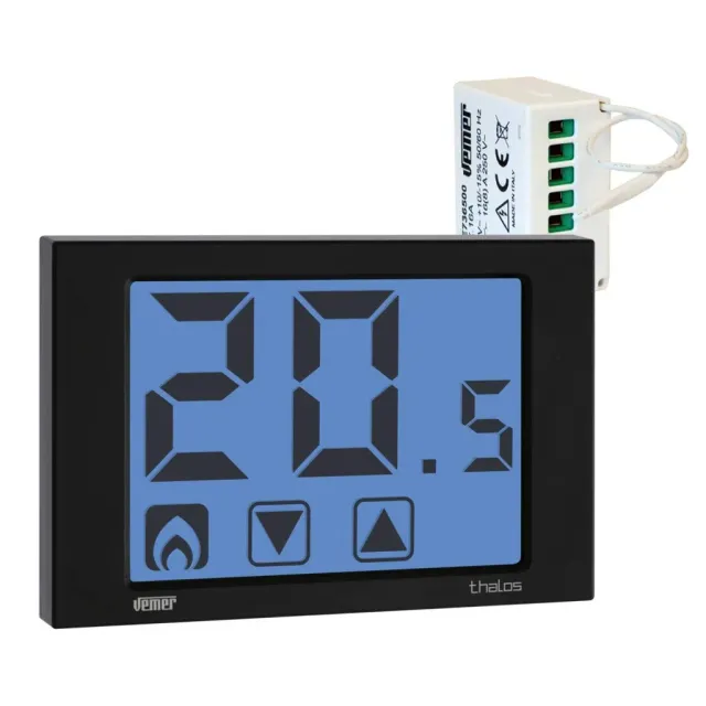 Vemer Thalos RF VE483400 set termostato wireless nero batterie