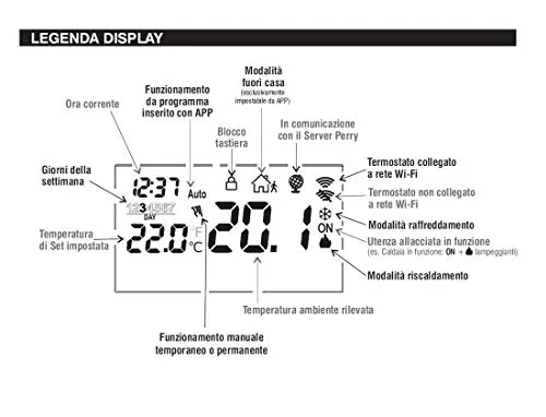 Perry 1TX CR029WIFI Cronotermostato Parete WiFi Bianco