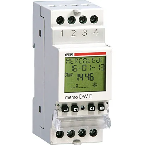 Vemer Memo DW E VP871800 interruttore orario digitale DIN
