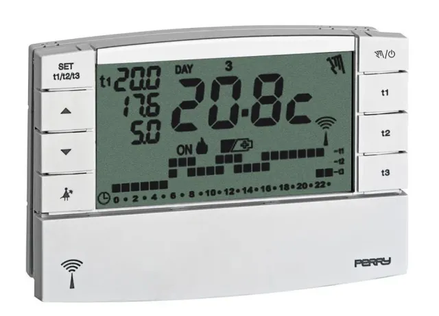 Perry 1TXCRTX05 cronotermostato wireless bianco 3 programmi