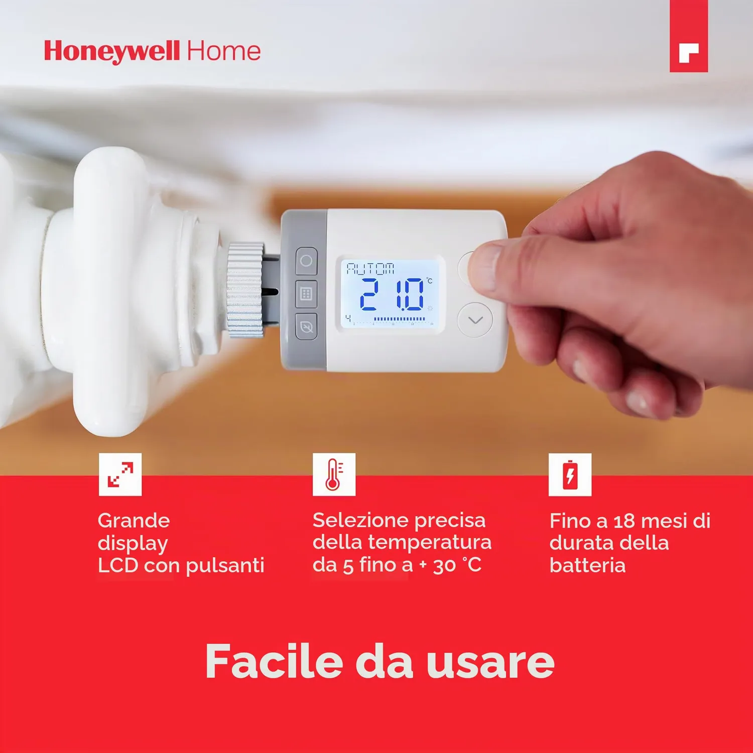 Honeywell Home HR35 ETRV valvola termostatica x2 programmabile