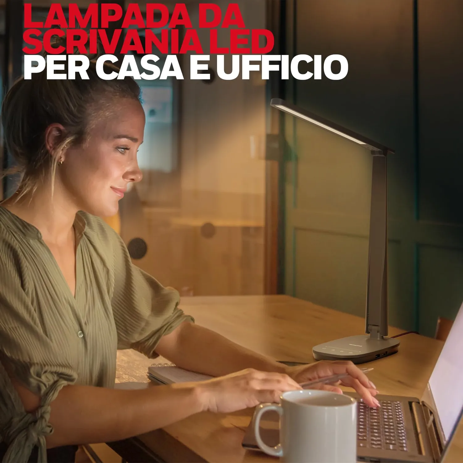 Honeywell HWT-H2 lampada scrivania LED nera USB-C