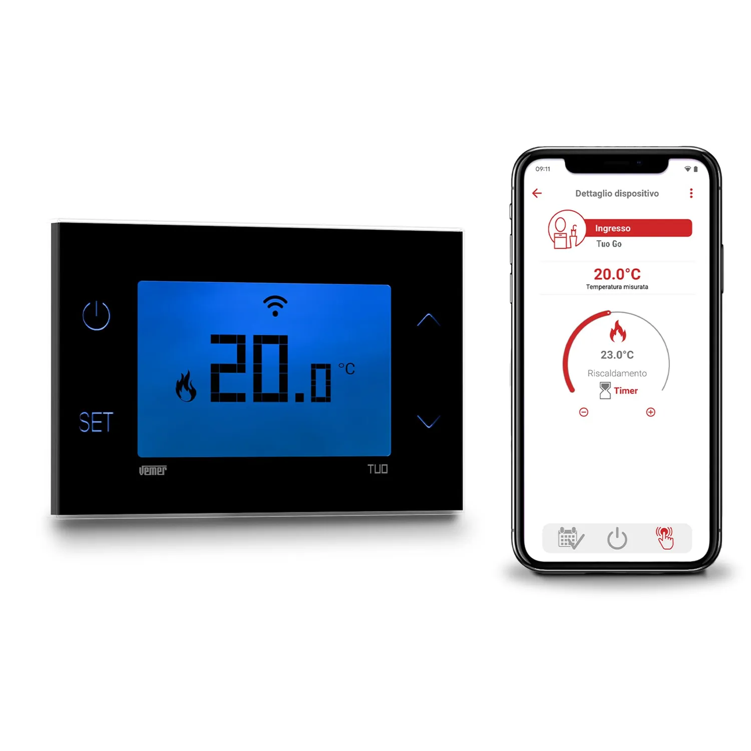 Vemer Tuo Go Wi-Fi VE801100 cronotermostato bianco