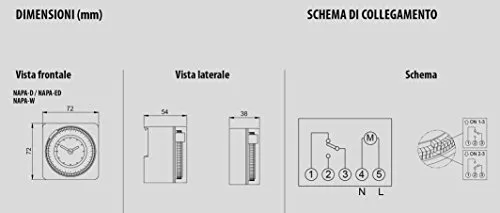 Vemer Napa ED VE049300 Interruttore Orario Giornaliero 16A Cavalieri