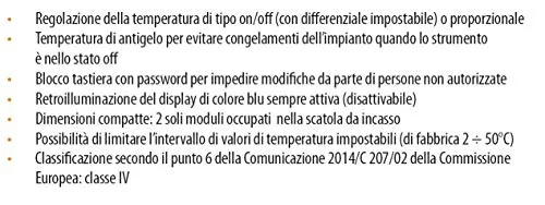 Vemer Celo VE780300 termostato incasso tastiera 2 moduli