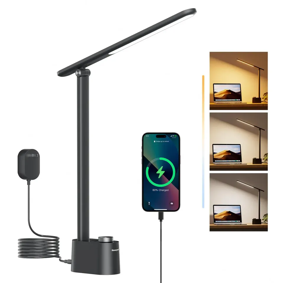 Honeywell HWL-H01 lampada scrivania LED nera USB