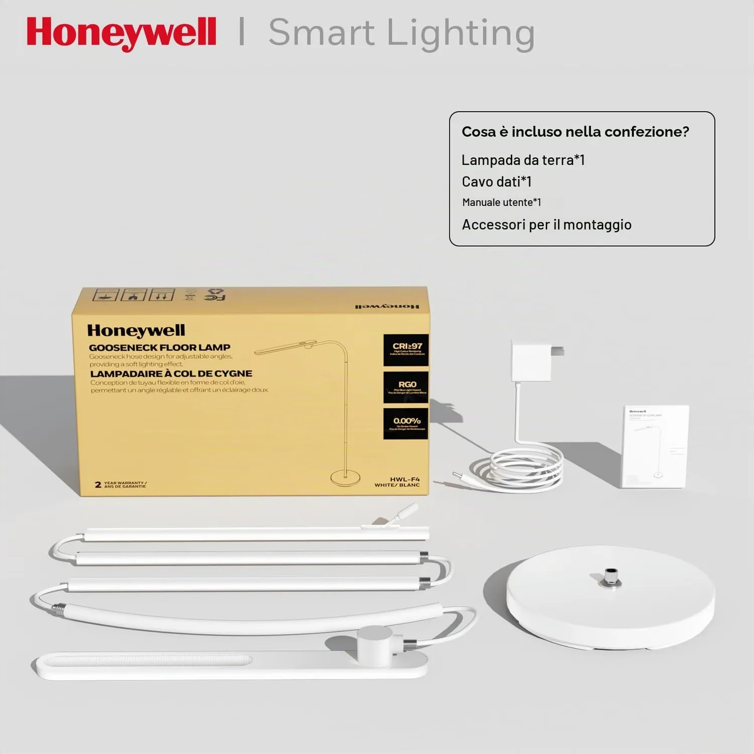 Honeywell Lampada da Terra LED Bianca 12W 3000-5000K