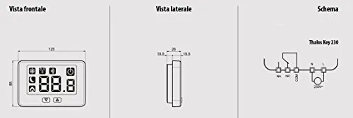Vemer Thalos Key VE720900 termostato parete 230V bianco