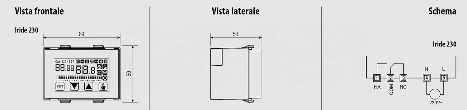 Vemer Iride VE457800 cronotermostato 230V settimanale touch