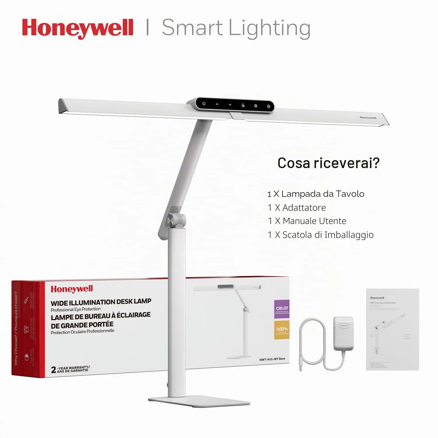 Honeywell HJ1WT lampada scrivania LED bianca 1200 lm