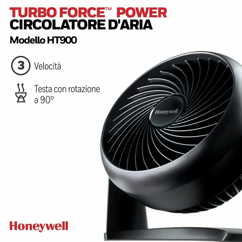 Honeywell TurboForce HT900E ventilatore nero 3 velocità
