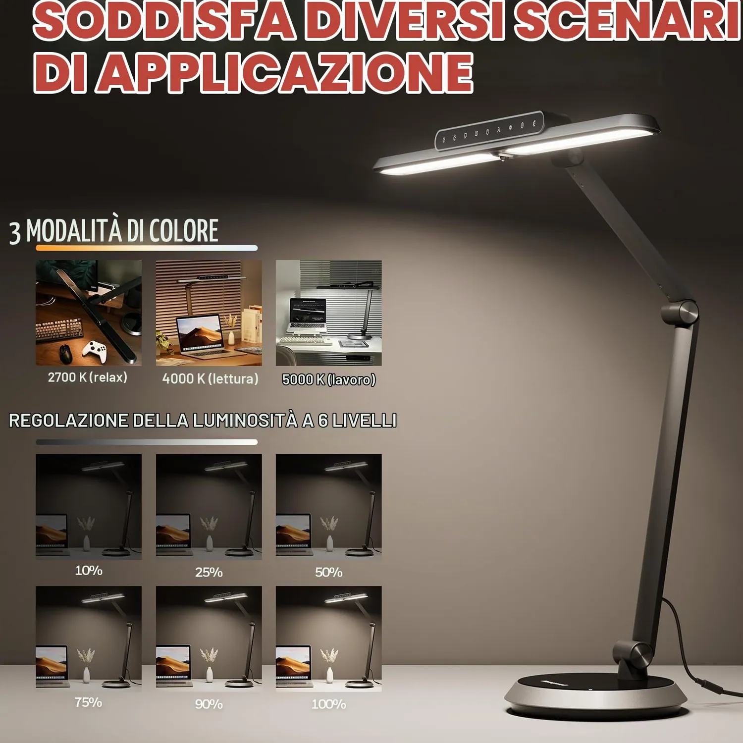 Honeywell Sunturalux H9 lampada scrivania LED dimmerabile