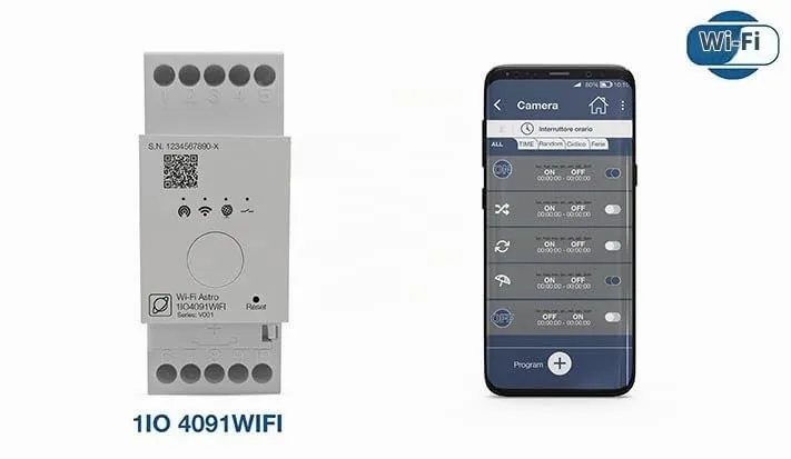 Perry 1IO 4091WIFI interruttore orario astronomico Wi-Fi 2 DIN