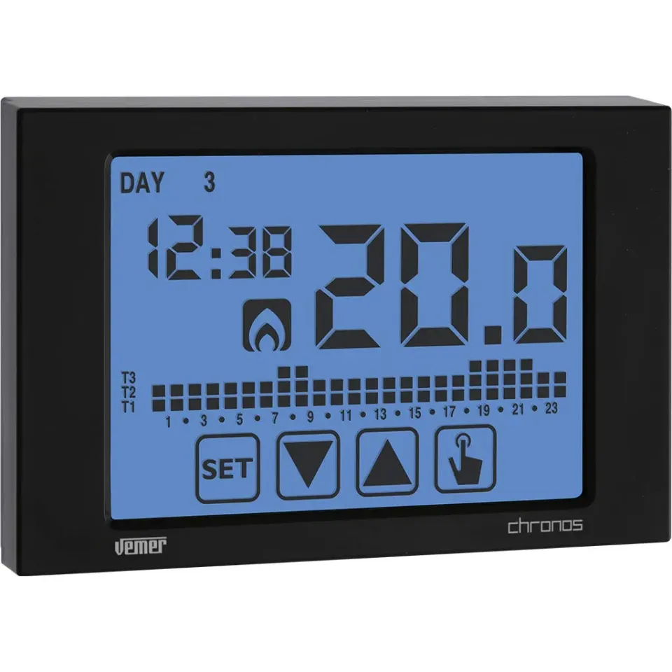 Vemer Chronos VE454500 cronotermostato nero 230V touch