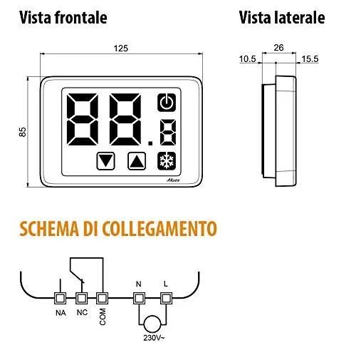 Vemer Akuos VE477600 Umidostato Parete 230V Nero