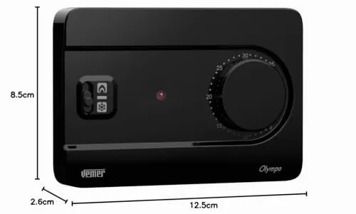 Vemer Olympo VE757600 termostato ambiente nero a manopola