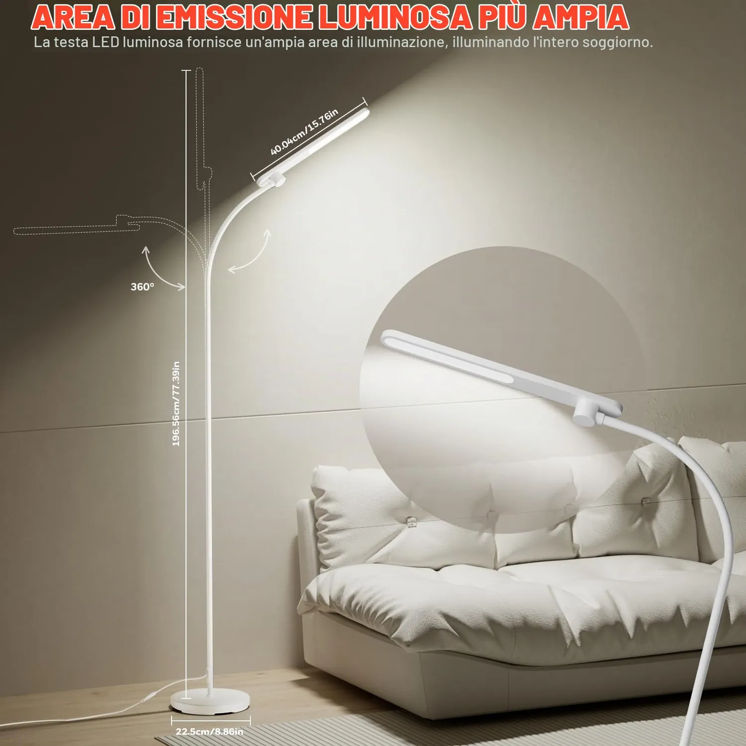 Honeywell Lampada da Terra LED Bianca 12W 3000-5000K