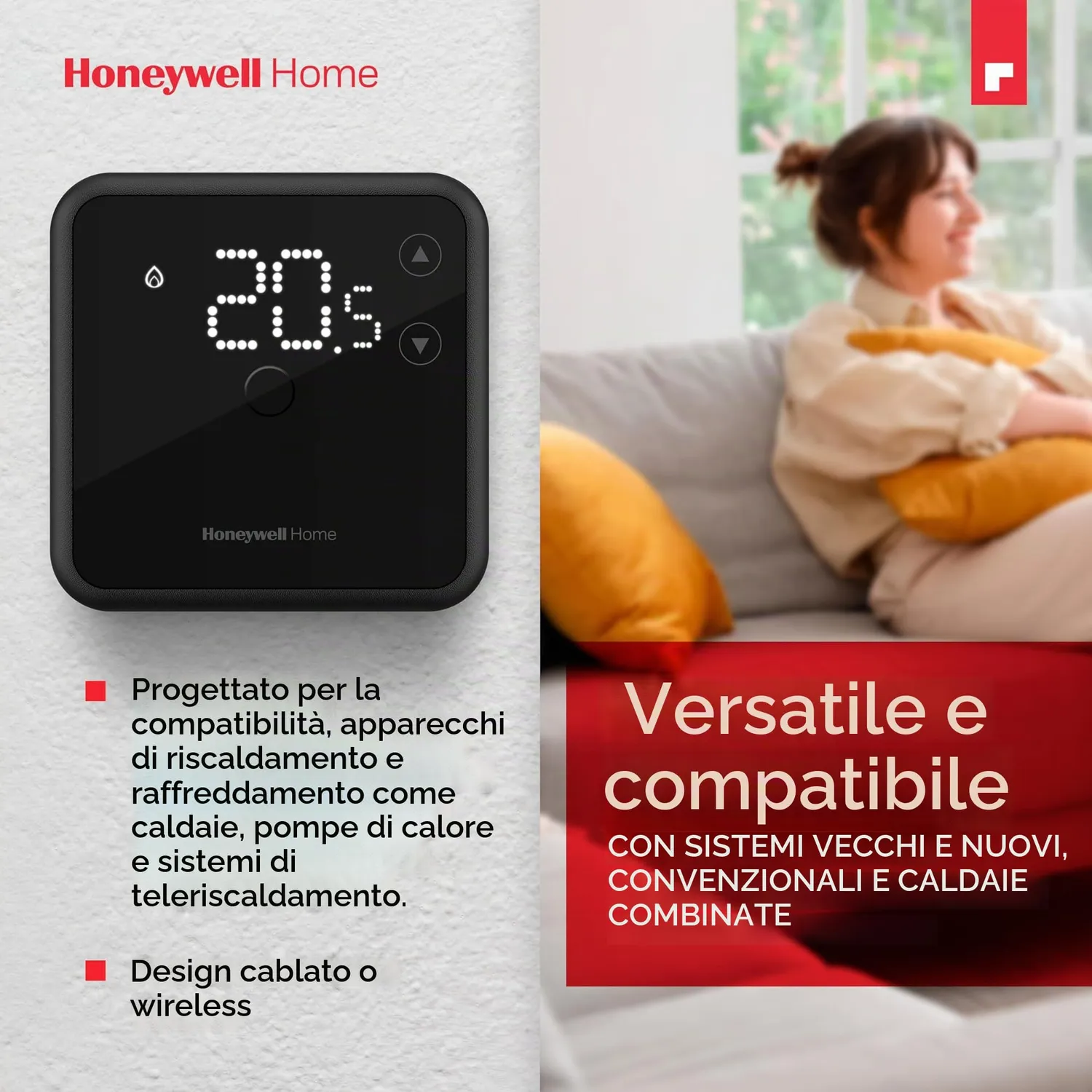 Honeywell Home DT3 termostato cablato nero LED