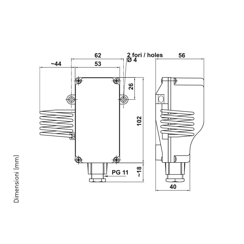 Fantini Cosmi 7R1 7R2 termostato serra IP55 a bulbo