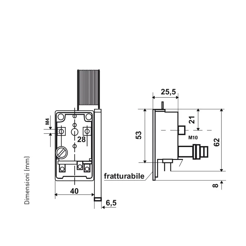 Fantini Cosmi C09 termostato blocco caldaia retroquadro