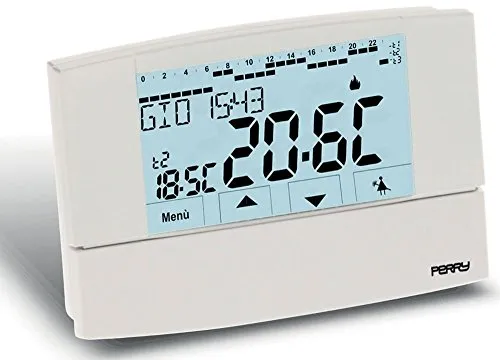 Perry 1CRCR026B Zefiro cronotermostato a parete bianco touch settimanale