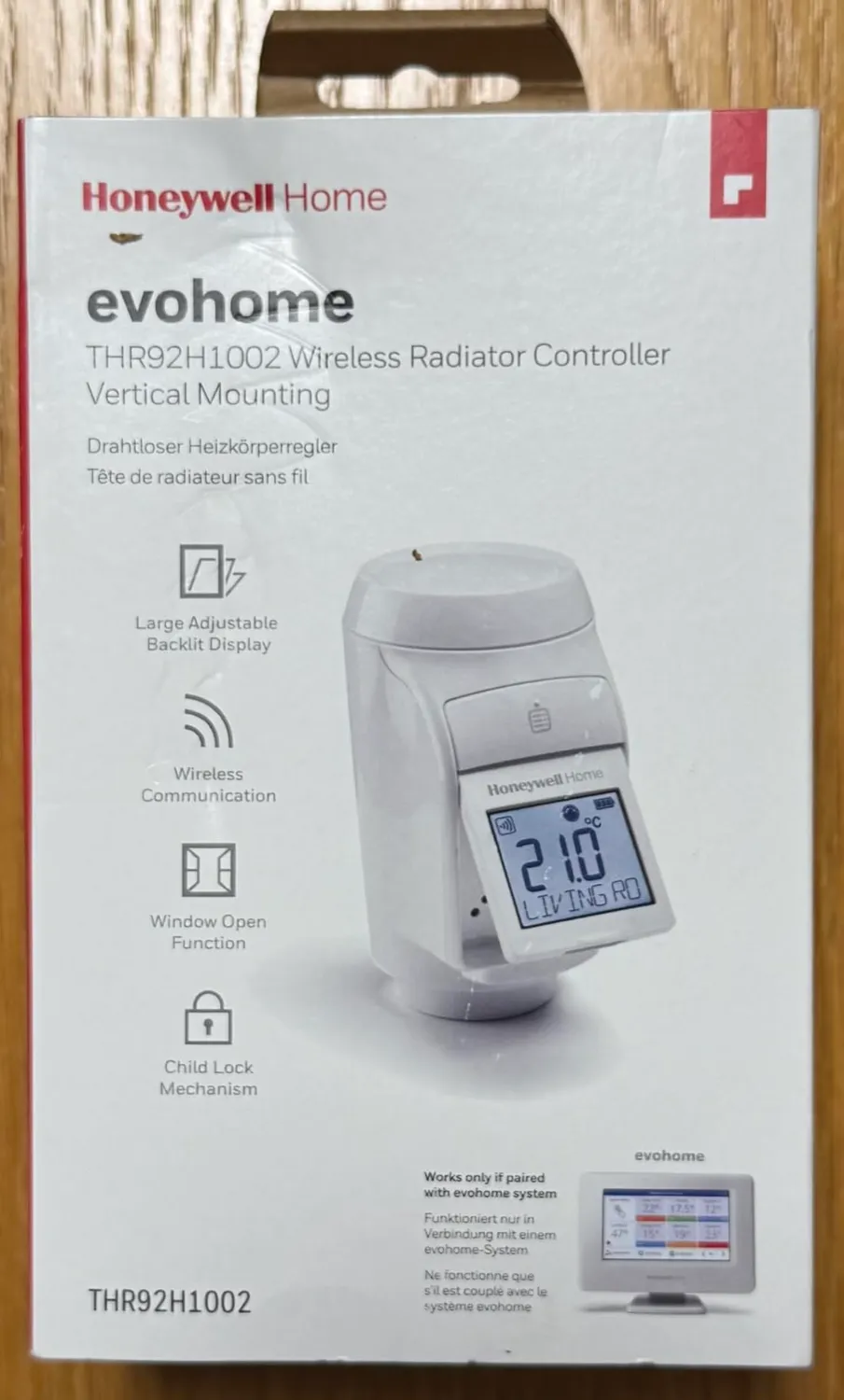 Honeywell Home evohome THR92H1002 testina radiatore wireless bianca