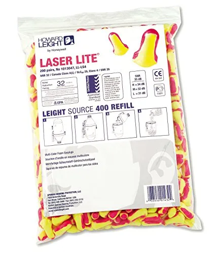 Howard Leight Laser Lite Tappi Auricolari Schiuma 200 Paia SNR 35dB