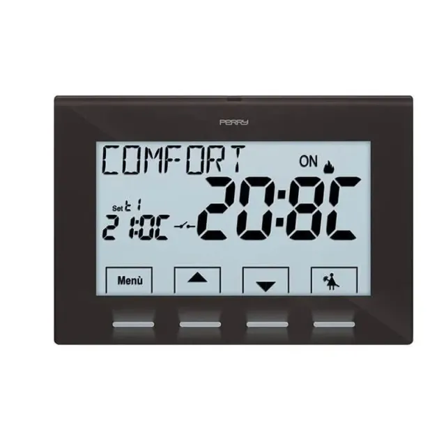 Perry 1TPTE028A Termostato a Pile Nero Antracite Inverno Estate