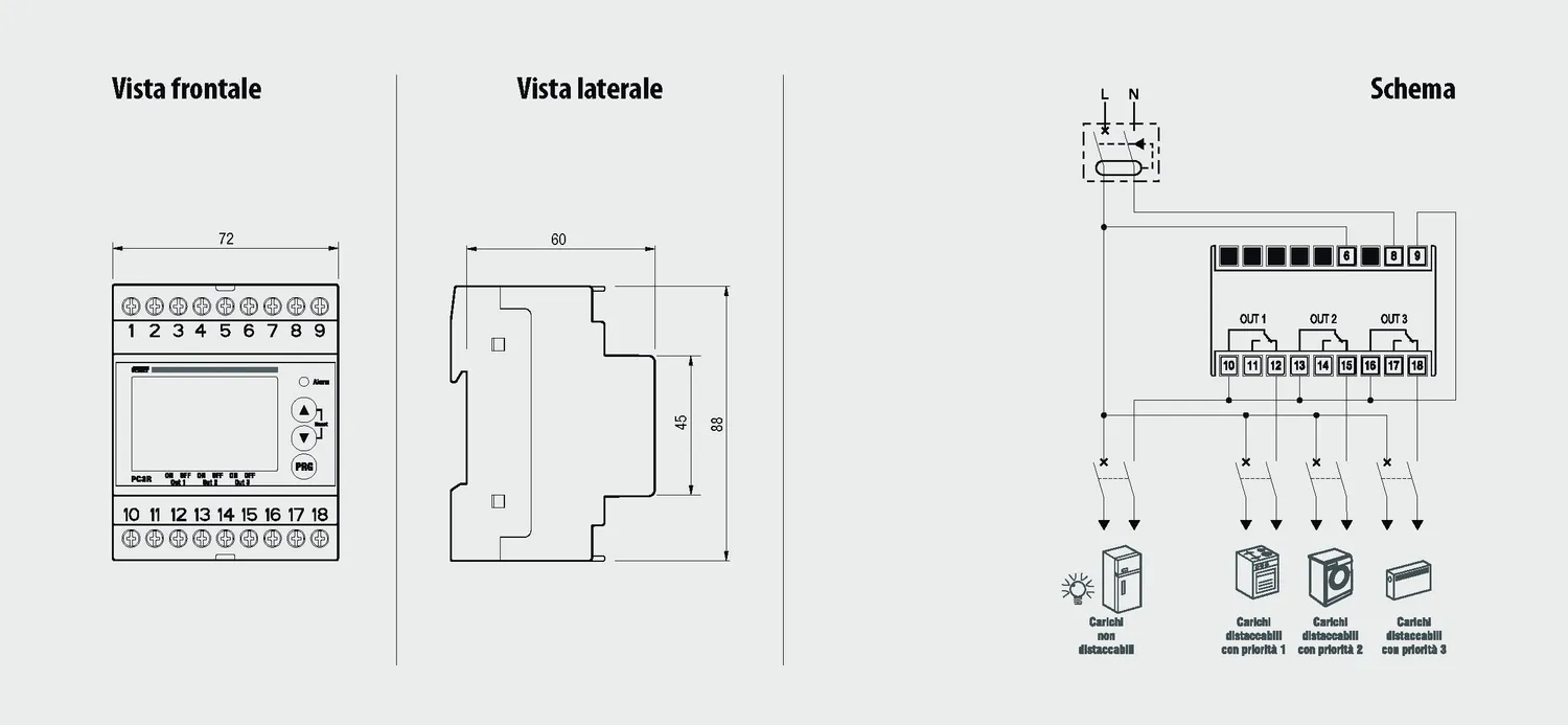 Vemer PC3R VE467700 centralina controllo carichi 3 uscite