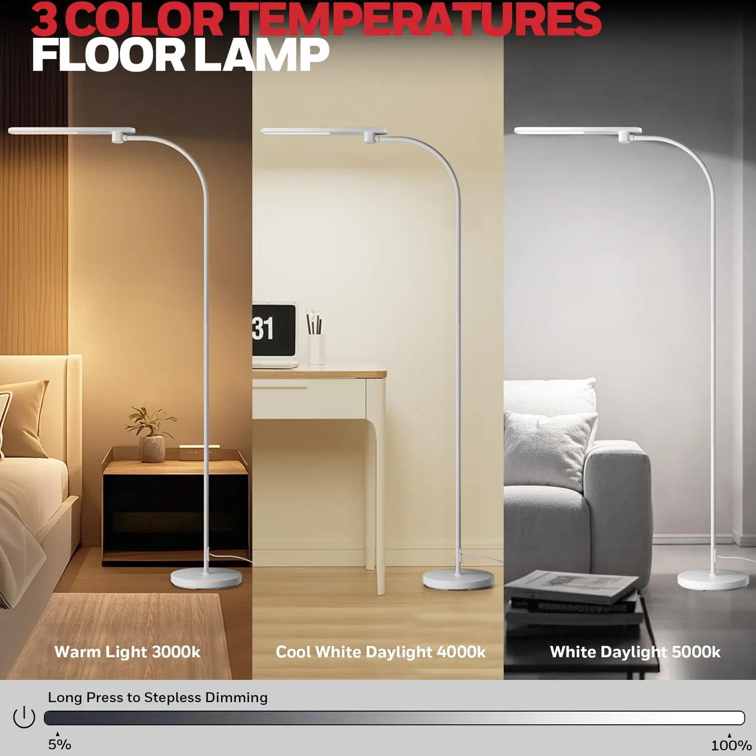 Honeywell Lampada da Terra LED Bianca 12W 3000-5000K