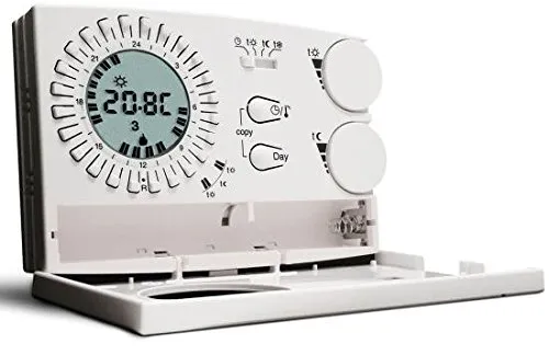 Perry 1CRCR308-G cronotermostato giornaliero bianco a pile display LCD