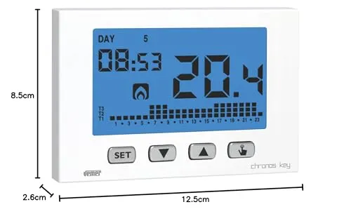 Vemer Chronos Key VE725800 cronotermostato a batterie bianco