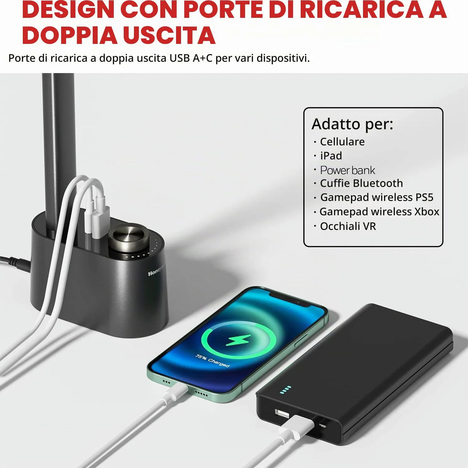 Honeywell Sunturalux H01 Pro lampada da tavolo LED ferroso spettro