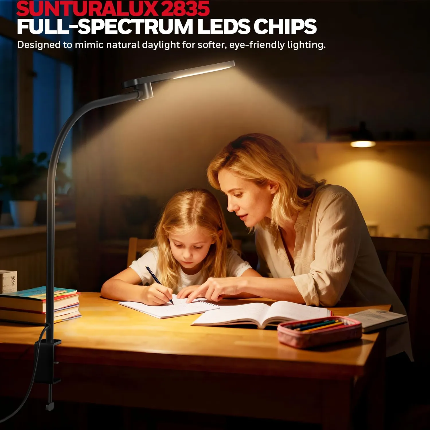 Honeywell HJ2 lampada da scrivania LED con morsetto nero CRI97