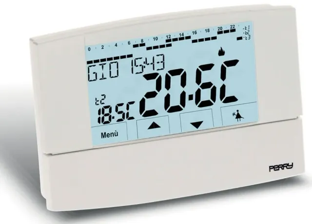 Perry 1CRCR026B Zefiro cronotermostato a parete bianco touch settimanale