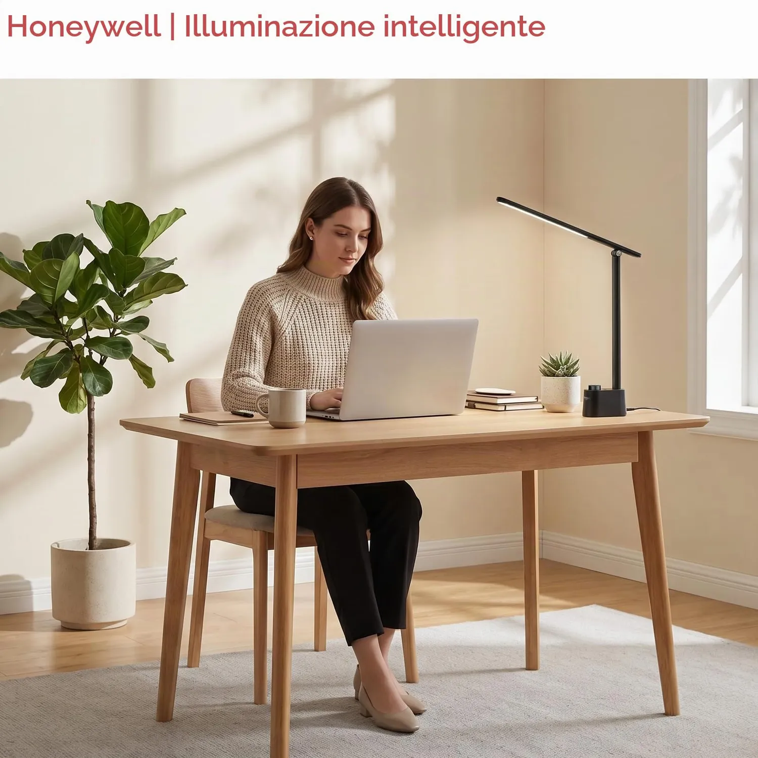 Honeywell HWL-H01 lampada scrivania LED nera USB