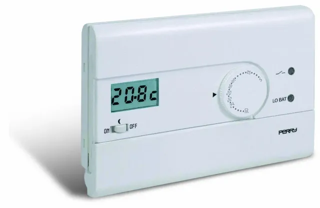 Perry Slim 1TPTE400/B Termostato Parete Bianco a Pile On-Off