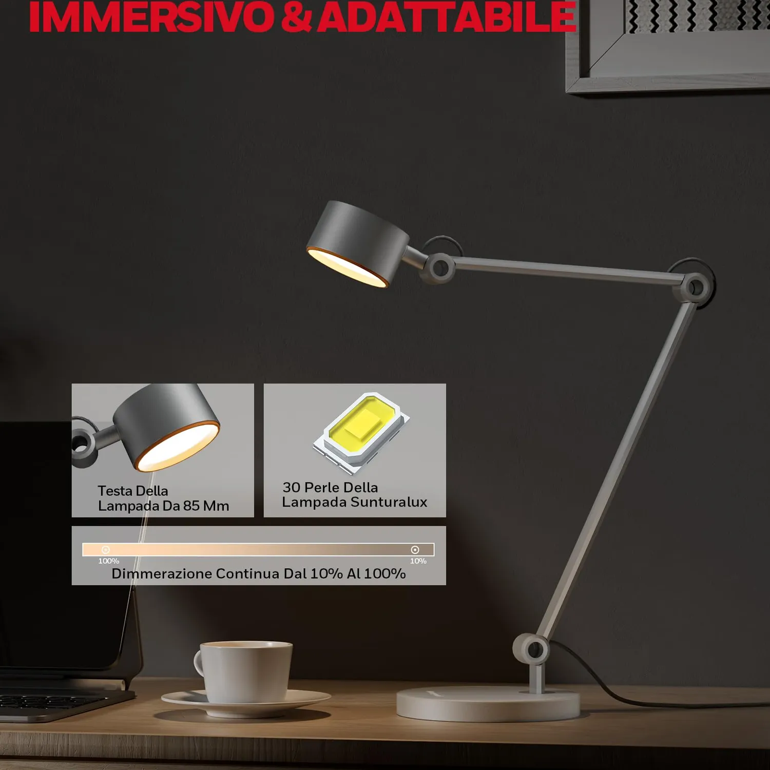 Honeywell Sunturalux HWT-01A lampada tavolo LED snodata