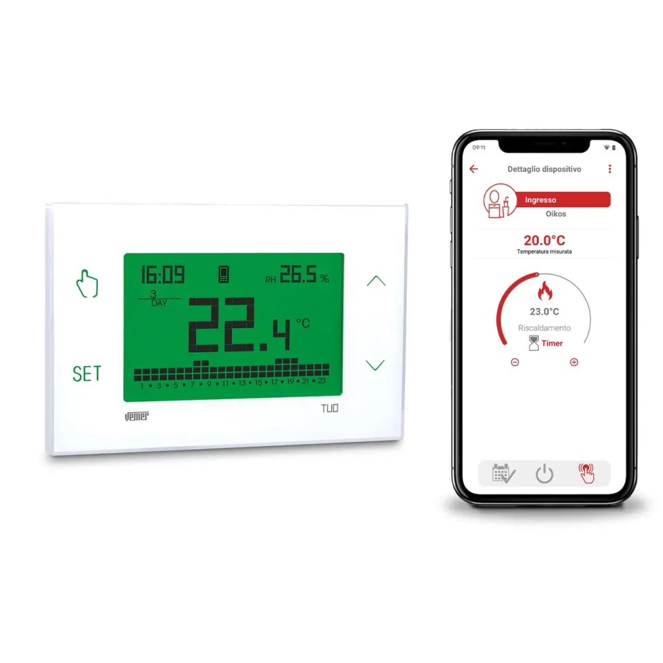 Vemer Tuo 4G VE795800 cronotermostato smart bianco con SIM