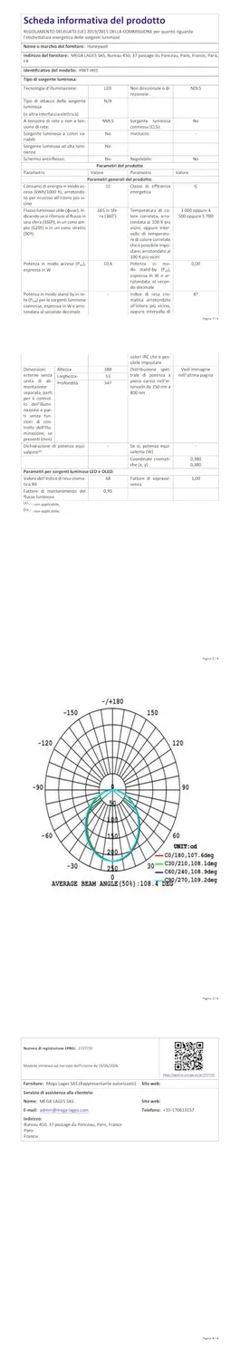 Honeywell HWT-H01 lampada da scrivania LED grigia pieghevole