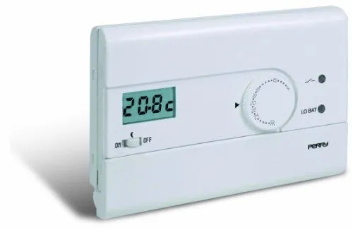 Perry Slim 1TPTE400/B Termostato Parete Bianco a Pile On-Off