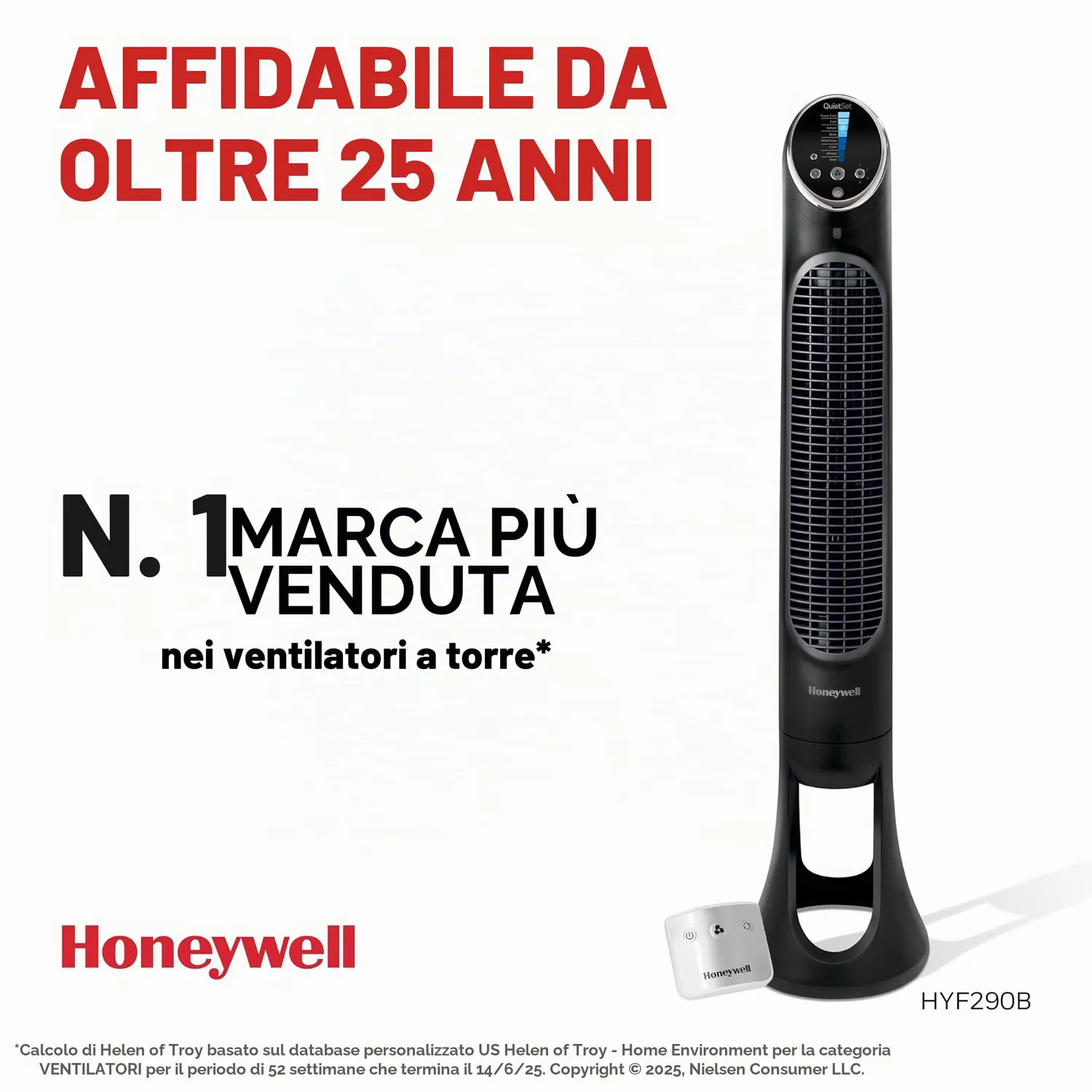 Honeywell QuietSet HYF290B ventilatore torre nero